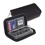 KKTICK Memory Card SD Card Storage, 2 Stück Universal Speicherkarten Tasche 22 Slots Speicherkartenhülle SD Card Holder Case, Speicherkarten Box für SD, SDHC, Micro SD, Mini SD TF Cards (Schwarz)
