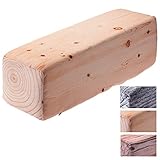 KADAX Kopfkissen - Holzbalken, Dekokissen aus Schaumstoff, Zierkissen, Nackenkissen mit waschbarem Bezug, Nackenrolle, Kissen für Bett, Nacken, Schlaf, geeignet für Allergiker (40 x 12 x 12 cm, beige)