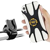 AoHao Handyhalterung Fahrrad aus Silikon, 360° Drehbare Handyhalter Motorrad, Abnehmbar Anti-Shake Mountainbike Handy Ständer MTB Kinderwagen für 4,7-7,5 Zoll Smartphone, Radfahren GPS Zubehö