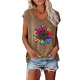 Oberteile Damen, T-Shirt Damen V-Ausschnitt Knopfleiste Bluse Solide Tunika Langam/Kurzarm Tops Spitzen Elegante Bluse Damen Sommer Oberteile Festliche Sommerblusen Elegante Kurzarm Tee Top