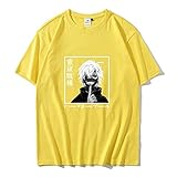 Unisex White Sports T-Shirt Für Frühling Und Sommer, Loose Tokyo Ghoul Anime T-Shirt Cosplay