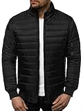 OZONEE Herren Übergangsjacke Jacke Übergang Jacken Herbst Bomberjacke Stehkragen Kapuze Steppjacke Kapuzenjacke Leichte Outdoor Puffer Jacket Gepolstert JS/MY22 SCHWARZ 2XL