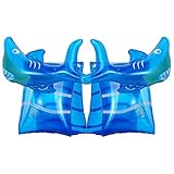 MoKo Schwimmflügel für Kinder, Cartoon Schwimmhilfe Schwimmbad Pool Schwimmen Armbands Aufblasbare Schwimmreifen für Jungen und Mädchen (Dunkelblauer Hai)