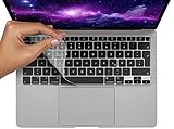 MyGadget Tastaturschutz QWERTZ für Apple MacBook Air 13' (von 2020 mit Touch Bar - A2337) - Hülle Silikon für deutsche Tastatur - Silikonschutz - Transp