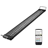 NO.17 LED Aquarium Beleuchtung, 28W Aquariumleuchte mit Fernbedienung und ausziehbaren Halterungen, 24/7 Automatisierte Aquarienbeleuchtung, RGB-Farben (75-90 cm,28W)