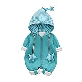 DorkasDE Baby Strampler Neugeborene Kleinkinder Strampleranzug Overall Cartoon Jumpsuit Frühling Herbst Babykleidung mit Kap