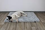 HS-Hundebett gepolsterte Exklusivdecke in Unifarben I Hundedecke Made in Germany I Weiche Kuscheldecke für große & kleine Hunde I waschbar bei 40° - trocknergeeignet (45x65cm, Hellgrau)