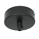Anschlussdose Schwarz Metall im Set mit Zubehör ø 80x25mm Verteilerbaldachin Aufputzdose Verteilerdose mit Zugentlastung Decken-Baldachin für Pendel-Lampen und Hänge-L