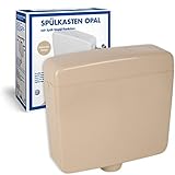 Sanitop-Wingenroth Spülkasten Opal | Stabiler Kunststoff | Spül-Stopp-Funktion | Einstellbare Spülmenge 6-9 Liter | Tiefspülkasten | Schwitzwasserisolierung | Leises Spülen | Beige | 21022 5