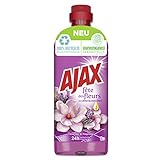 AJAX Allzweckreiniger Lavendel & Magnolie, 1000 ml - Haushaltsreiniger für müheloses Putzen, hilft bei der Reinigung von Keimen, 24h natürliche F