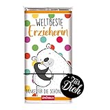 STEINBECK Schokolade Weltbeste Erzieherin Vollmilch 100g Tafel Kindergärtnerin Danke für die schöne Zeit Kindergarten Abschieds Geschenk Dankeschö