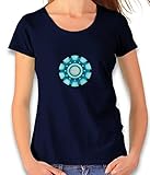 Arc Reactor Ironman Damen T-Shirt dunkelblau S