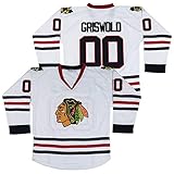 #00 Clark Griswold X-Mas Herren Hockey-Trikot mit Weihnachtsmotiv, Weiß genäht, Größe M