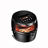 LDH LED Touch Digital Screenair Fritteuse, 8L Großer Elektrischer Heißer Ofenkocher, 8 Voreingestellte Menüs, Benutzerdefinierte Temp/Time, Power Cut-Speicher, Nonstick-Korb (Farbe : Schwarz)