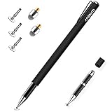 MEKO Tablet Stift [Regenbogen Serie] 2020 2 in 1 Universal Kugelschreiber Disc Touch Pen 100% kompatibel mit Allen Tablets Touchscreen iPhone iPad Surface Huawei usw, 5 Ersatzspitzen (Schwarz)