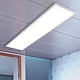 LED Panel Pendel weiß, 105x30cm, 42W LED Bürolampe als Pendelleuchte, neutralweiß, Büroleuchten, Deck