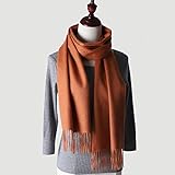 Aldevins&Granger Schal Damen New Luxury Winter Schal Herrenschal Damen Dicker Warmer Hals Einfarbig Schal Schal Damenschal 180-30Cm Karamellfarb