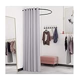 JIANFEI Umkleidekabine Freistehend, Schattierung Vorhang Privatsphäre Bildschirm Zum Büro Einkaufszentrum, U-Typ Metall Stange, Einfach Spur Umkleideraum, 12 Farben (Color : A, Size : 80X80CM)