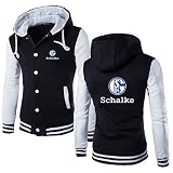 BOLGRTYXC Hoodies Jacken T-Shirt Hosen Shorts Strickjacke Thin 3D Schalke 04 Druck Pullover Herren & Damen Casual Polyester Sweatshirt übergangsjacke/White / 2XL