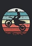 Notizbuch A4 kariert mit Softcover Design: Retro Vintage Dirtbike Motorradfahrer Motorrad Supermoto: 120 karierte DIN A4 S