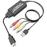 HDMI auf AV 1080P HDMI zu RCA Konverter 3RCA CVBS Composite Video Audio HDMI to AV Adapter mit USB Ladekabel für TV DVD PAL PS3 NTSC