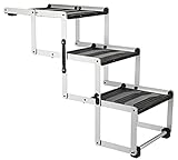 TRIXIE 39376 robuste Faltbare Aluminium-Treppe für Haustiere bis zu 75 kg, höhenverstellbar von 49,5 bis 69,5