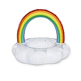 Schwimmreifen Schwimmring, Regenbogenwolken Gummiband, PVC-aufblasbarer Unterarm Floating Ring, Junior, Erwachsener, Geeignet für den Strand Pool Wasserpark Sicherheit ( Color : White , Size : 90Cm )