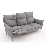 place to be. 3 Sitzer Sofa Recliner mit Zwei Liegefunktionen verstellbares Liegesofa Relaxsofa Couch Buche Hellg