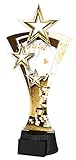 Trophy Monster Triple Star Antike Pokerkarten mit gratis Gravur, für Schule, Kinder, große Firma, aus bedrucktem Acryl (350 mm)