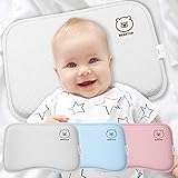 BEARPROTECT Baby Kissen gegen Plattkopf von BEARTOP | orthopädisches Lagerungskopfkissen | Memory Foam | Baby Geschenk | 2 Bezügen | Kinderwagen | Zufriedenheitsgarantie (3 Jahre)*