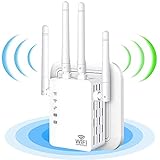 2021 WLAN Repeater, 1200 Mbit/s WLAN Verstärker WiFi Extender mit Router/AP/WPS/Wireless Access Point Modus, WiFi Repeater 4 External Antennas, 2 Ethernet Ports, Kompatibel zu Allen WLAN G
