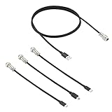 kwmobile Aviator Keyboard Kabel Connector Set (4 Stück) - inkl. USB-A auf Aviator Kabel und Stecker für USB-C, Mini-USB, Micro-USB - schwarz/schw