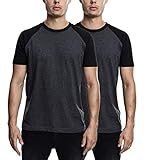 Urban Classics Herren Raglan Contrast Tee T-Shirt, Mehrfarbig (Cha/Schwarz (2er-Pack) 00314), M