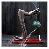 SHUMACHENG2020 Weihrauchbrenner/Räuchergefäß Kreativer Keramik-Räucherbrenner-Wasserfall-Rückfluss-Räucherbrenner-Halter Buddhas Hand-Räucherhalter-Zenker mit 20cones Räucherstäb
