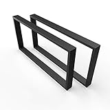 sossai® Design Couchtisch Untergestell | Farbe: Schwarz | Stahl Tischgestell CKK1 - pulverbeschichtet | 2 Stück (Paar) | Breite 60 cm x Höhe 40