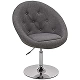 Duhome Sessel Farbenvielfalt höhenverstellbar Kunstleder Clubsessel Coctailsessel Loungesessel - TYP 509A, Farbe:Dunkelgrau, Material:S