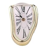 TIANCHE Wanduhr Surreal Schmelzende Verzerrte Wanduhren Surrealistische Dali-Stil Wanduhr Dekoration Geschenk Hausgarten (Color : Gold)