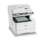 OKI MC363dnw Multifunktionsdrucker (Farbe, Kopieren, Drucken, Scannen, Faxen, A4, 26/30 Farbe/Mono Seiten/Min., 1.200x600 dpi, LAN, WLAN, Duplexdruck, 3.000 Seiten/Monat, max 45.000 Seiten)