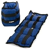 MAXXIVA® Gewichtsmanschetten Laufgewichte Set BLAU 2 x 4,0 kg Füllung Eisensand Joggen Workout Lauftraining Armgewicht Beingew