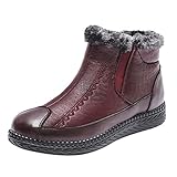 koperras Schneestiefel Damen Stiefeletten Retro Sneaker Flache Mode Retro Plus Samt Baumwolle Stiefel Boots Walkingschuhe Trekking W