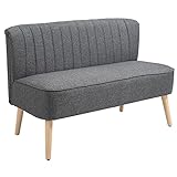 HOMCOM 2-Sitzer Couch Stoffsofa Polstersofa Sitzmöbel Holz dunkelgrau 117 x 56,5 x 77