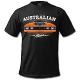 73 Falcon GT Men's T-Shirt Black | S-6XL | Made in The EU | Australian MuscleCar Petrolhead Gearhead Car-Geek, 3XL, Orang