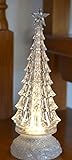 Maison en France Tannenbaum 26 cm- Weihnachtslicht mit LED - Tannenbaum dreht Sich- Leuchtender Kristall-Weihnachtsbaum aus Acryl-G