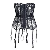 wsxcfyjh Bustier Korsett Damen Mädchen Bustiers Korsetts Sexy Mesh Punk Korsett Taillenkorsetts Lace Up Corsagen Gothic Korsett 5XL Schw