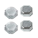 2 x 5 g lose Puderbehälter, tragbarer, kompakter, leerer Make-up-Puderbehälter, achteckig, schmal, Foundation-Box mit Sieb für Kosmetik-Werkzeug