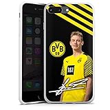 DeinDesign Silikon Hülle kompatibel mit Apple iPhone 7 Plus Case weiß Handyhülle Julian Brandt Borussia Dortmund BVB