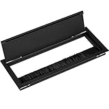 Gedotec Kabeldurchführung schwarz eckig mit Bürstendichtung - EXIT G11 ECO | Kabeldurchlass Schreibtisch | Aluminium Kabeldose versenkt | 240 x 100 mm | 1 Stück - Kabelausgang Bürotisch zum E