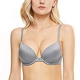 Wingslove Damen Push Up BH mit Bügel Body Make-up T-Shirt BH Alltag Basic Komfort Leicht gepolsterter BH(Grau,32D)