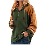 PWKNRD Kapuzenpullover Damen Casual Sweatshirt Langarm Tops Farbblock Hoodies Sweatjacke mit Kapuze Pullover Mode Lose Kapuzenpulli Jumper Herbst Winter Bequemes Oberteil Leopard Druck Outw