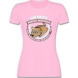 Sprüche Statement mit Spruch - Ich Hasse Morgen-Menschen! - Hund - weiß - L - Rosa - Geschenk - L191 - Tailliertes Tshirt für Damen und Frauen T-S